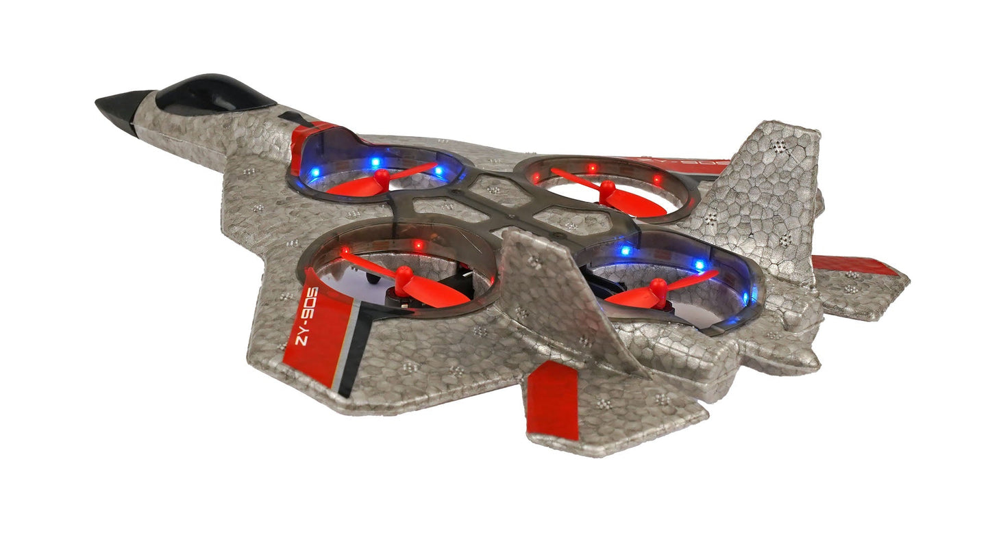 Avion de chasse à quatre axes RCG Racing ZY-905 - Argent