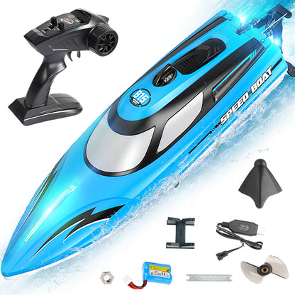Bateau Télécommandé de 14 pouces avec LED pour Enfants et Adultes (25 KM/H)