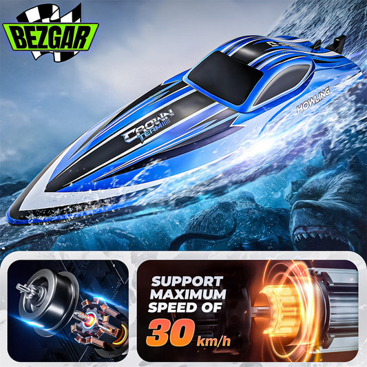 Bateau télécommandé brossé de grande taille de 40 cm avec LED (35 km/h)