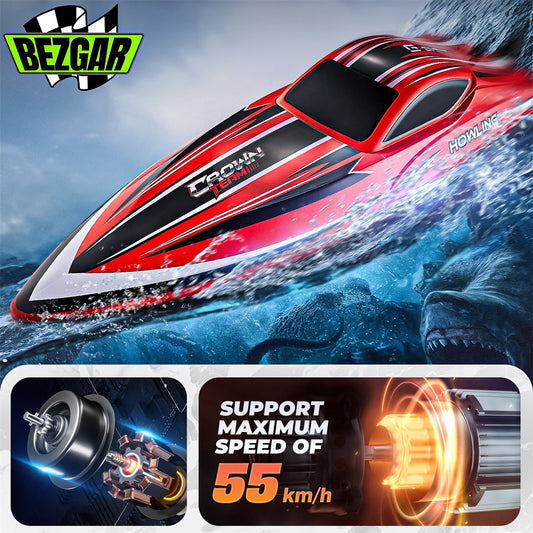 Bateau RC sans balai de grande taille de 16 pouces avec LED (35 MPH)