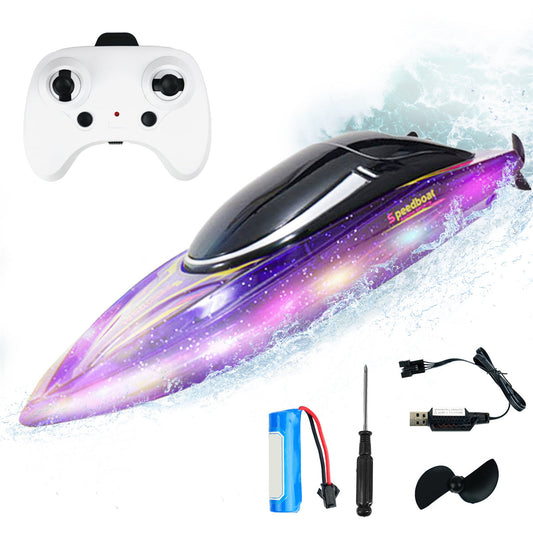 Bateau télécommandé de 10 pouces pour débutants avec LED (10 KM/H)