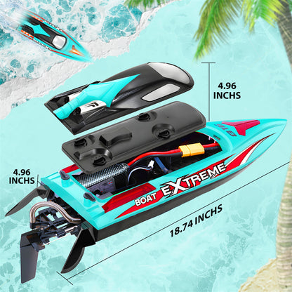 Bateau RC sans balai de grande taille de 18 pouces avec batterie de 2500mAh (56 km/h)