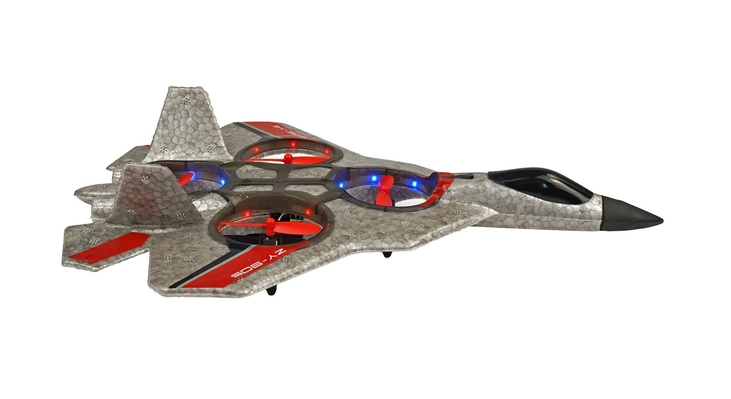 Avion de chasse à quatre axes RCG Racing ZY-905 - Argent