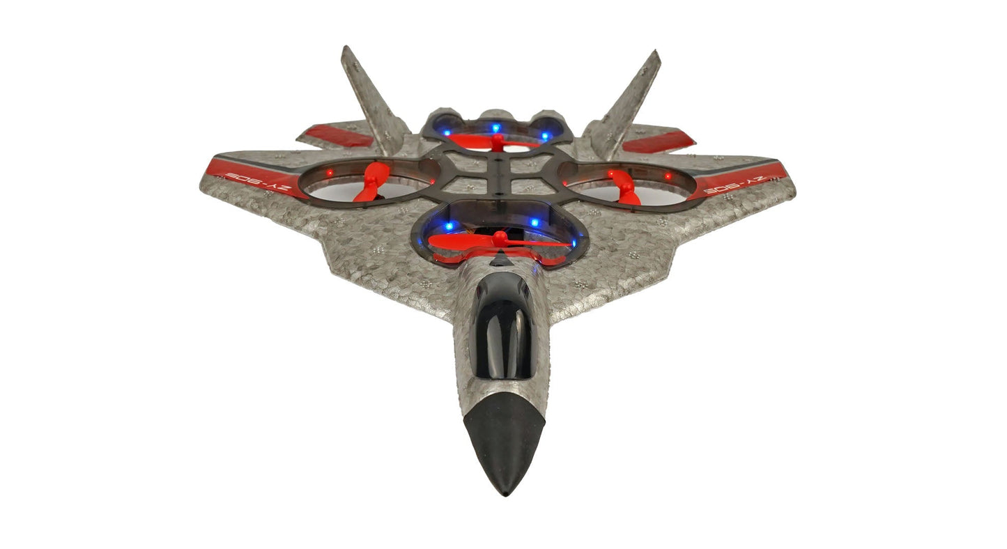 Avion de chasse à quatre axes RCG Racing ZY-905 - Argent