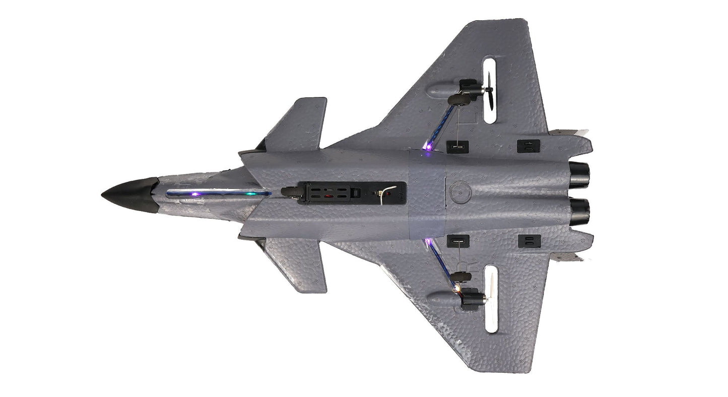 Avion de chasse RCG Racing ZY-J20 - Gris camouflage