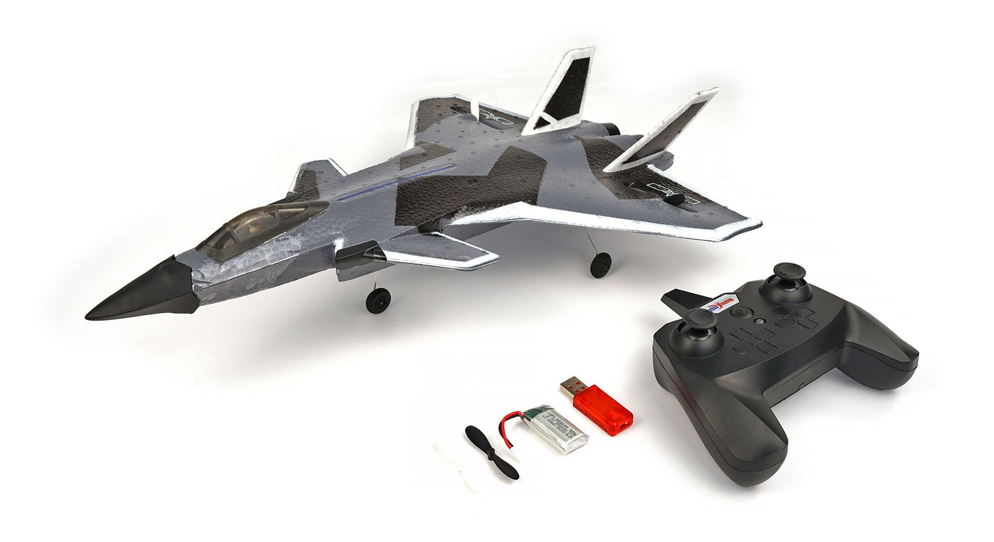 Avion de chasse RCG Racing ZY-J20 - Gris camouflage