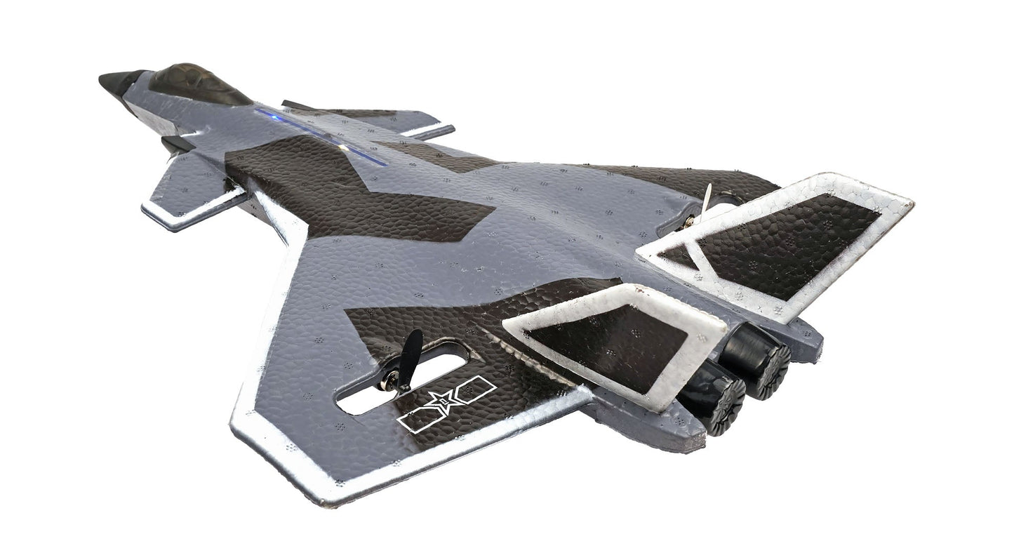 Avion de chasse RCG Racing ZY-J20 - Gris camouflage