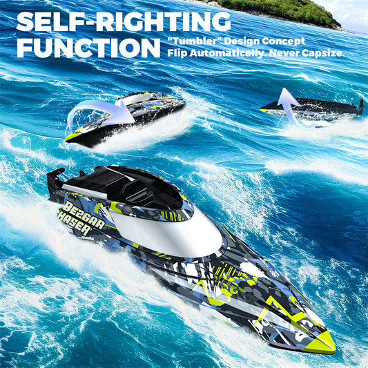 Bateau RC auto-redressant Bezgar pour débutant avec 2 batteries
