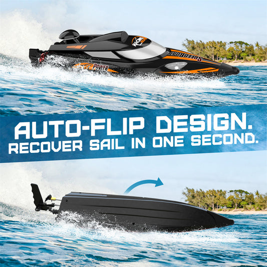 Bateau télécommandé auto-redressant Bezgar de 18 pouces - Grande taille pour tous les âges