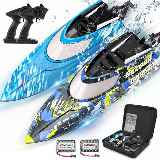 2 Paquets de Bateaux RC avec une Valise Portable pour les Piscines et les Lacs