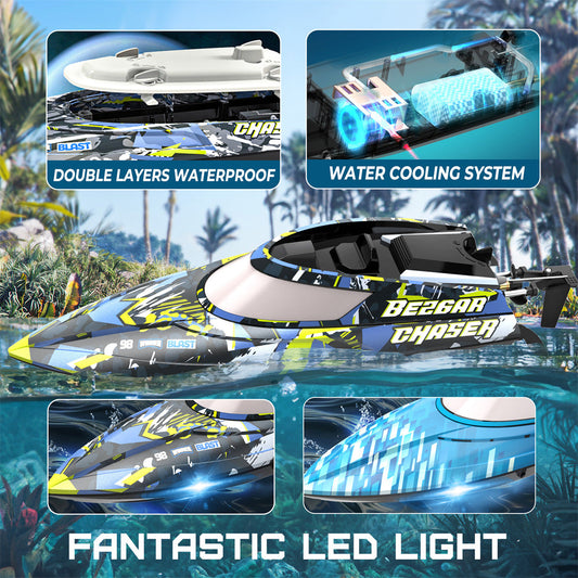 2 Paquets de Bateaux RC avec une Valise Portable pour les Piscines et les Lacs